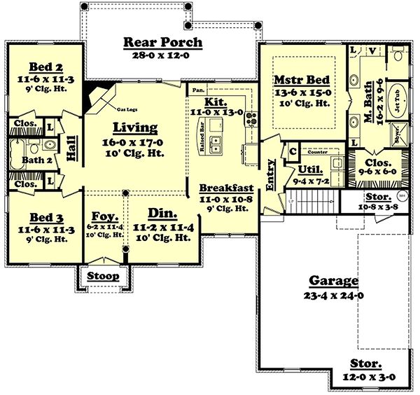 Home Plan - European Floor Plan - Main Floor Plan #430-42