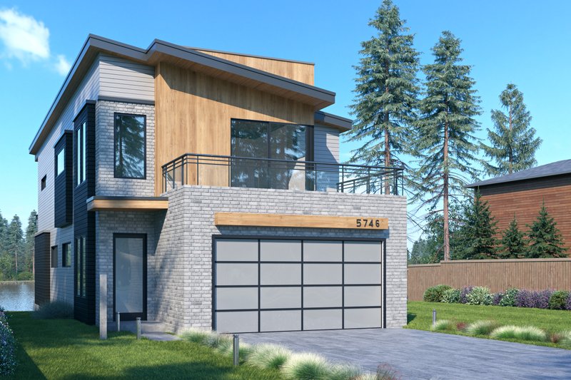 House Design - Exterior - Other Elevation 3 for Contemporary House Plan #1066-149 - 3 bed, 3 bath