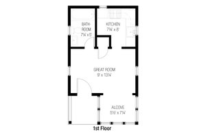 Floor Plan - Main Floor for Cottage House Plan #915-7 - 1 bed, 1 bath