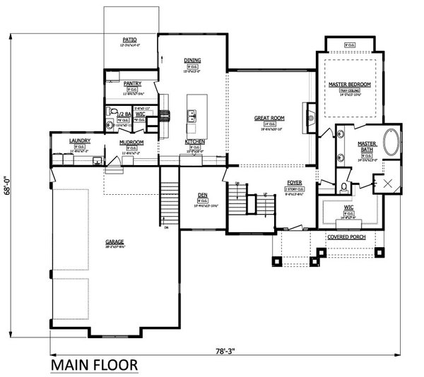 Contemporary Floor Plan - Main Floor Plan #1089-30