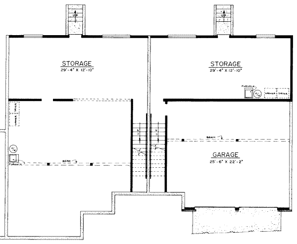 Ranch Floor Plan - Lower Floor Plan #303-166