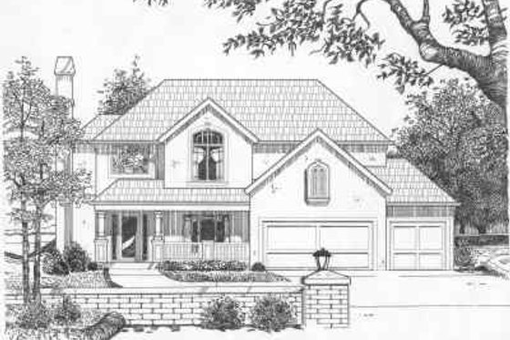 Exterior - Front Elevation for Traditional House Plan #6-134 - 4 bed, 2.5 bath