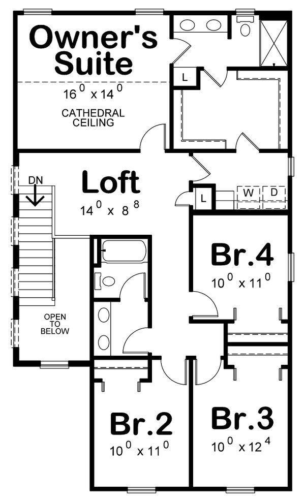 Dream House Plan - Traditional Floor Plan - Upper Floor Plan #20-2432