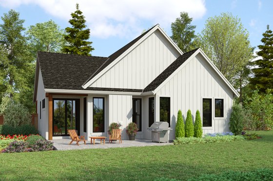 Exterior - Rear Elevation for Farmhouse House Plan #48-1107 - 3 bed, 2 bath