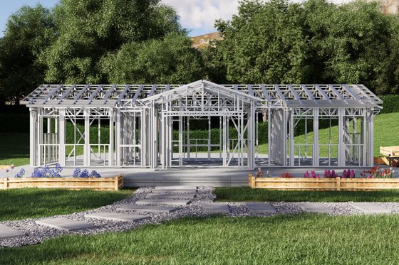 Exterior - Front Elevation 7 for Mediterranean House Plan #1106-102 - 2 bed, 1 bath