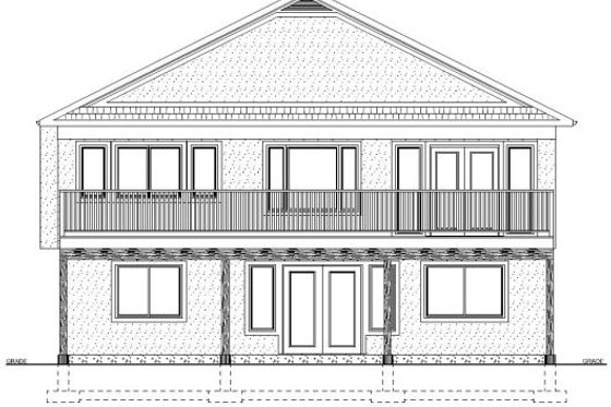 Exterior - Rear Elevation for Mediterranean House Plan #126-160 - 4 bed, 3 bath