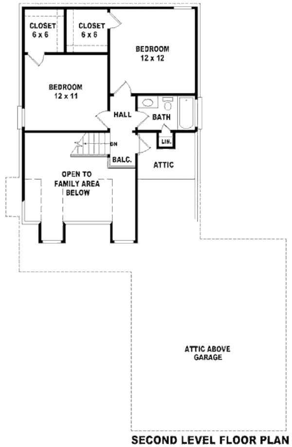 Traditional Floor Plan - Upper Floor Plan #81-13771