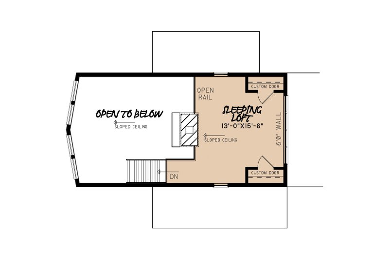 Home Plan - Floor Plan - Upper Floor for Contemporary House Plan #923-6 - 2 bed, 2 bath