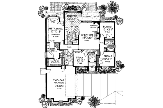 Floor Plan - Main Floor for European House Plan #310-899 - 3 bed, 2 bath