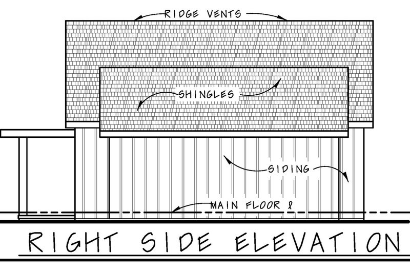 Architectural House Design - Exterior - Other Elevation 1 for Modern House Plan #20-2562 - 2 bed, 1 bath