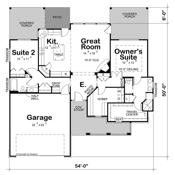 Dream House Plan - Cottage Floor Plan - Main Floor Plan #20-2610