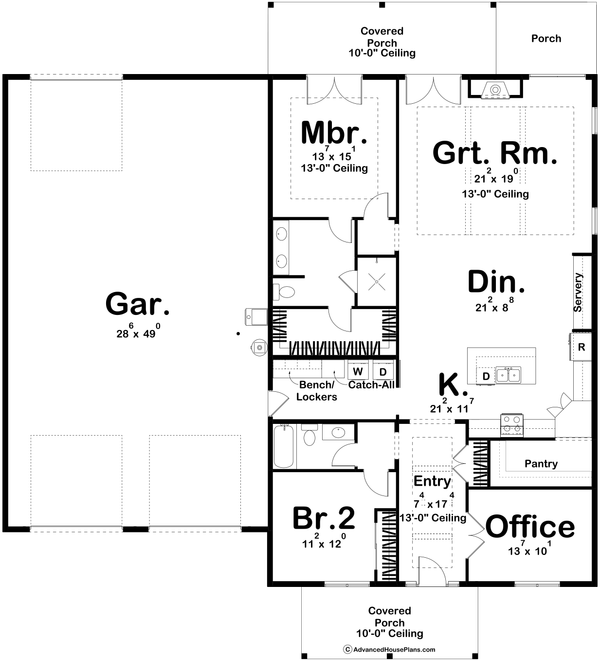 Architectural House Design - Barndominium Floor Plan - Main Floor Plan #455-254