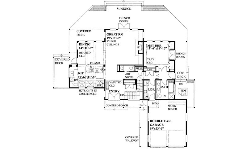 Dream House Plan - Floor Plan - Main Floor for Farmhouse House Plan #118-121 - 3 bed, 3.5 bath