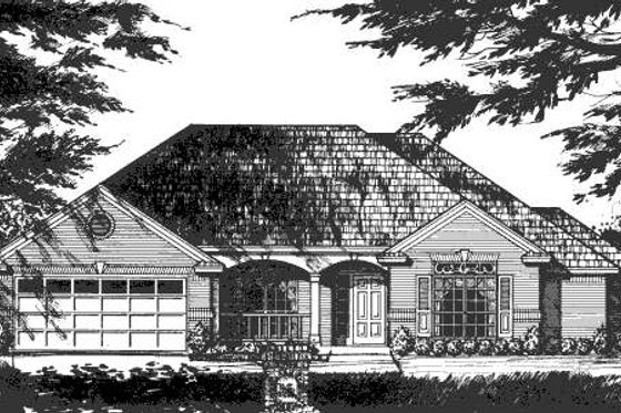 Exterior - Front Elevation for Southern House Plan #40-420 - 4 bed, 2 bath