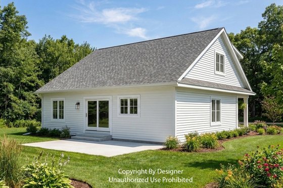 Exterior - Rear Elevation for Farmhouse House Plan #51-1527 - 3 bed, 2.5 bath