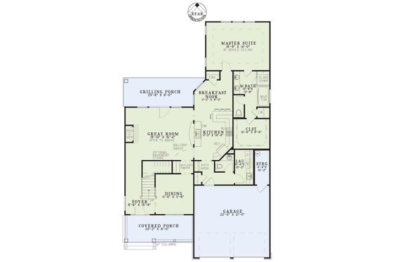 Floor Plan - Main Floor for Country House Plan #17-2822 - 3 bed, 2.5 bath