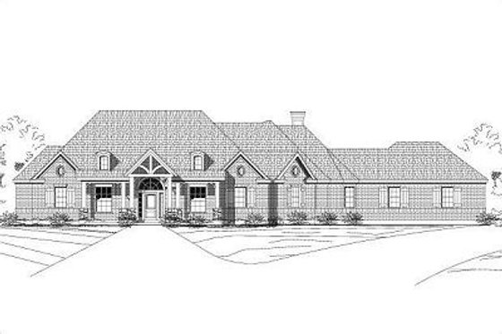 Exterior - Front Elevation for European House Plan #411-556 - 4 bed, 3.5 bath
