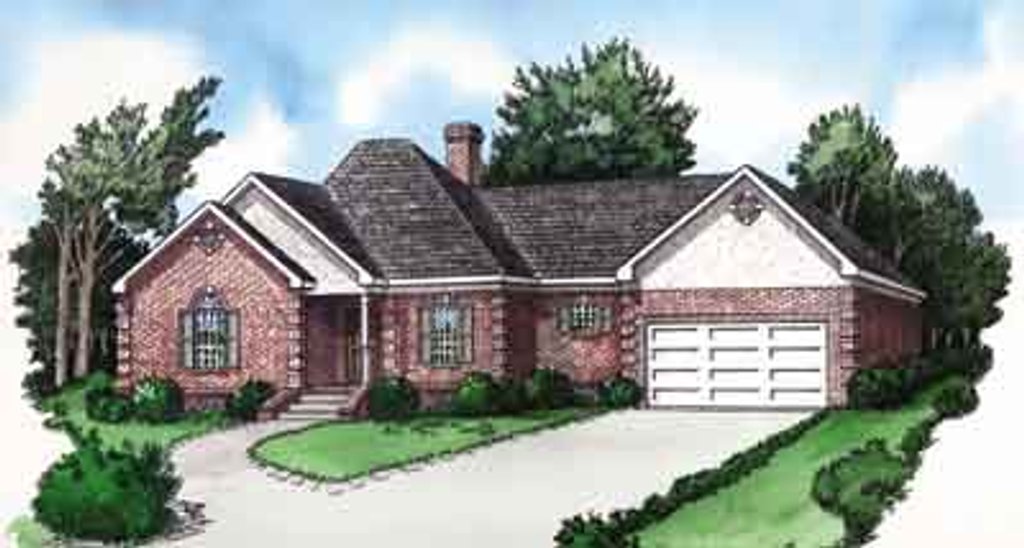Exterior - Front Elevation 2 for European House Plan #16-270 - 3 bed, 2 bath