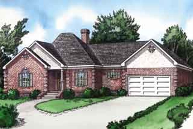 Exterior - Front Elevation 2 for European House Plan #16-270 - 3 bed, 2 bath