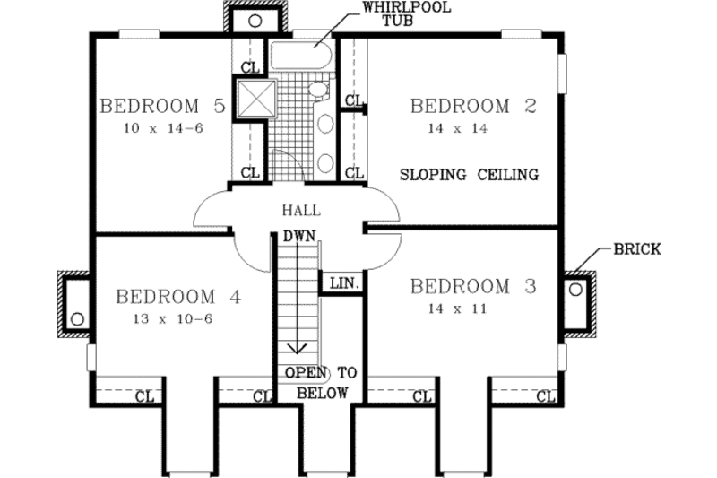 Southern Style House Plan - 5 Beds 2.5 Baths 2473 Sq/Ft Plan #3-209 ...