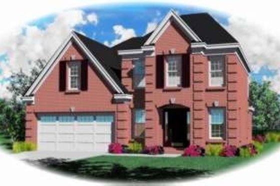 Exterior - Front Elevation for European House Plan #81-687 - 3 bed, 2.5 bath