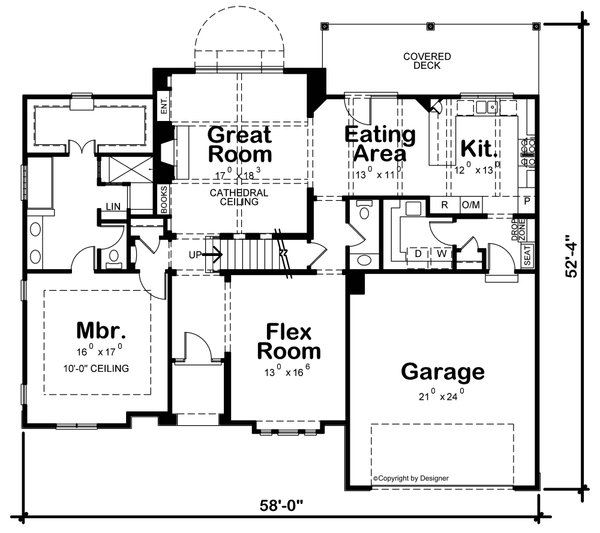 Architectural House Design - Craftsman Floor Plan - Main Floor Plan #20-2146