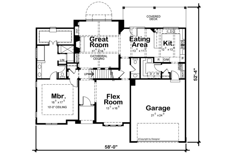Home Plan - Floor Plan - Main Floor for Craftsman House Plan #20-2146 - 4 bed, 2.5 bath