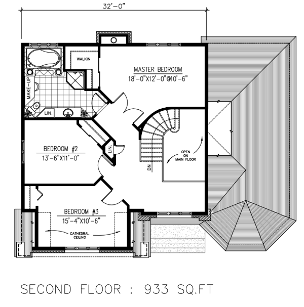 Traditional Floor Plan - Upper Floor Plan #138-389