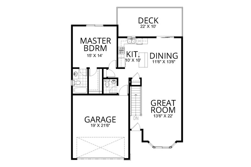 Dream House Plan - Floor Plan - Main Floor for Craftsman House Plan #112-317 - 3 bed, 2.5 bath