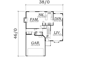 Floor Plan - Main Floor for Traditional House Plan #130-108 - 3 bed, 2.5 bath