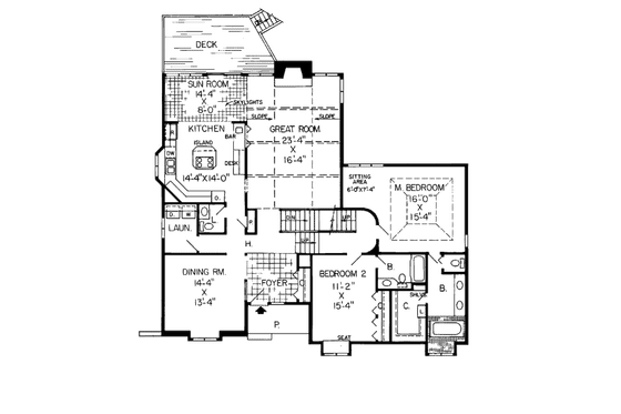 Floor Plan - Main Floor for Traditional House Plan #312-774 - 4 bed, 3.5 bath