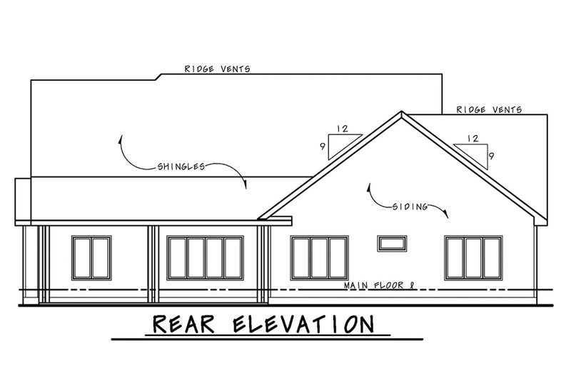 Dream House Plan - Exterior - Rear Elevation for European House Plan #20-2283 - 3 bed, 2 bath