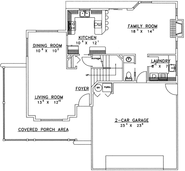 Dream House Plan - Traditional Floor Plan - Main Floor Plan #117-235