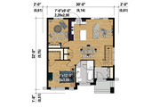 Contemporary Style House Plan - 2 Beds 1 Baths 911 Sq/Ft Plan #25-4372 