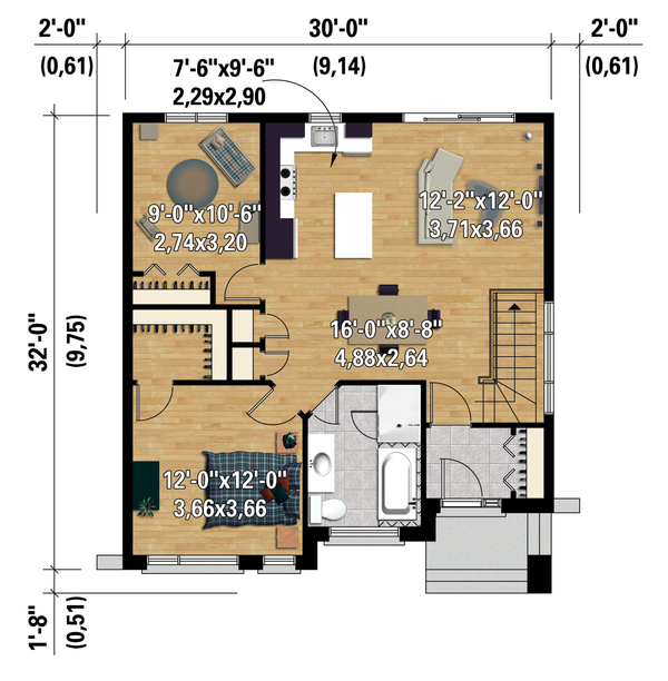 Contemporary Floor Plan - Main Floor Plan #25-4372