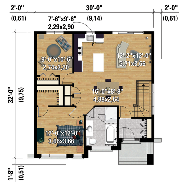 Home Plan - Contemporary Floor Plan - Main Floor Plan #25-4372