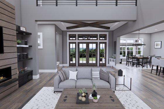 Interior - Family Room 1 for Farmhouse House Plan #51-1240 - 4 bed, 3.5 bath