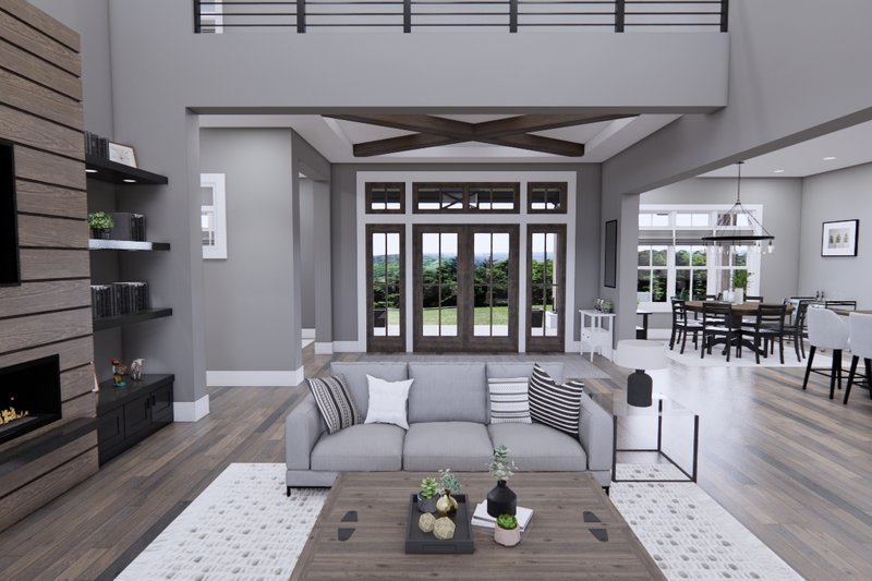 Architectural House Design - Interior - Family Room 1 for Farmhouse House Plan #51-1240 - 4 bed, 3.5 bath