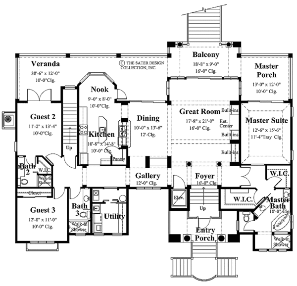 Craftsman Floor Plan - Main Floor Plan #930-154