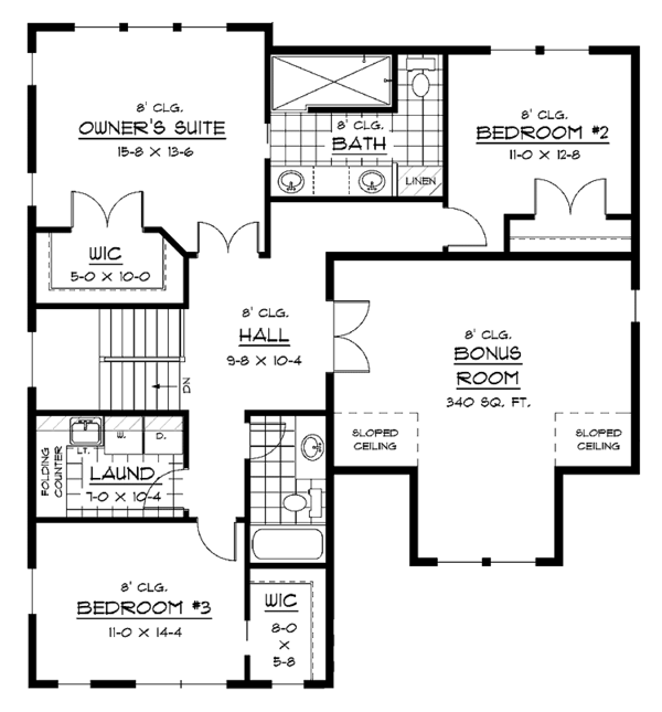 Home Plan - European Floor Plan - Upper Floor Plan #51-626