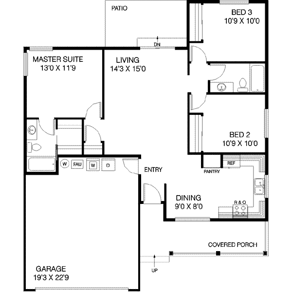 Architectural House Design - Ranch Floor Plan - Main Floor Plan #60-466