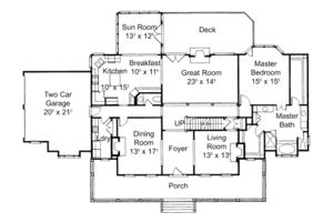 Floor Plan - Main Floor for Country House Plan #429-32 - 4 bed, 3.5 bath