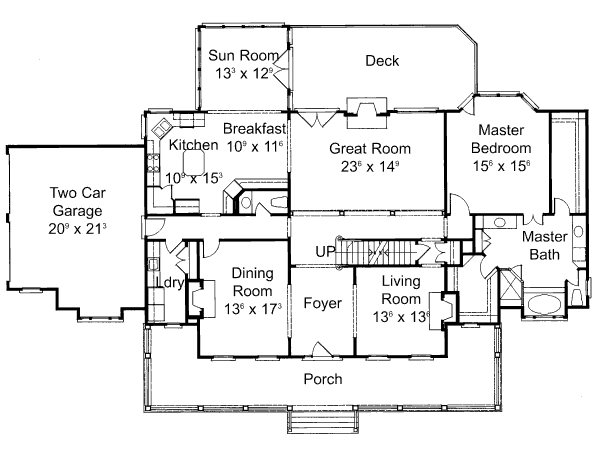 Architectural House Design - Country Floor Plan - Main Floor Plan #429-32
