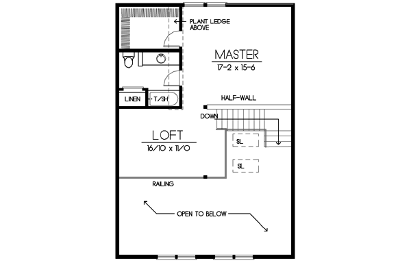 Modern Floor Plan - Upper Floor Plan #100-457