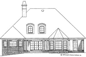 Exterior - Rear Elevation for Traditional House Plan #929-325 - 3 bed, 2 bath