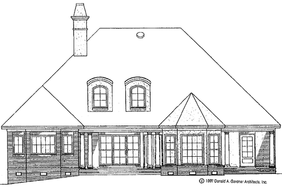 Exterior - Rear Elevation for Traditional House Plan #929-325 - 3 bed, 2 bath