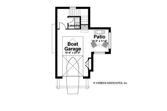Floor Plan - Lower Floor for Cabin House Plan #928-246 - 2 bed, 1.5 bath