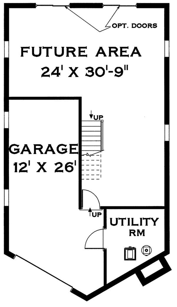 House Blueprint - Bungalow Floor Plan - Lower Floor Plan #3-283