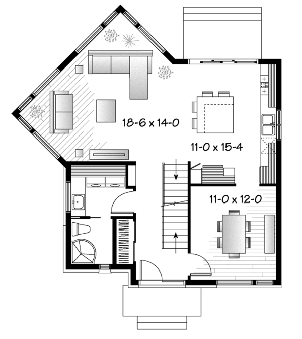 House Plan Design - Contemporary Floor Plan - Main Floor Plan #23-2587