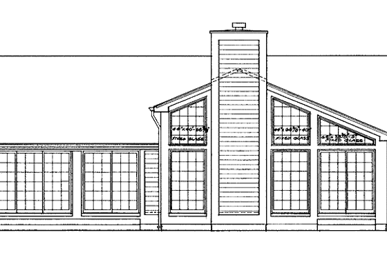 Exterior - Rear Elevation for Ranch House Plan #72-868 - 3 bed, 2 bath